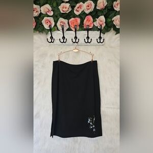 Beechers Brook Embroidered Romance Midi Skirt